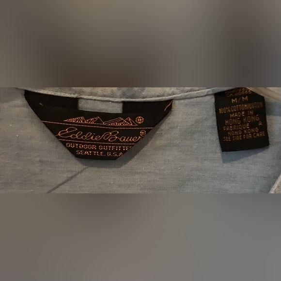 Eddie Bauer Women’s Size Medium Blue Chambray Jumpsuit - Picture 3 of 6